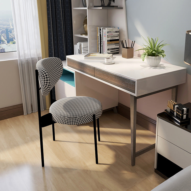 Chaise d'appoint en métal de Style Glam, finition mate, chaise de salle à manger à dossier ouvert pour usage domestique