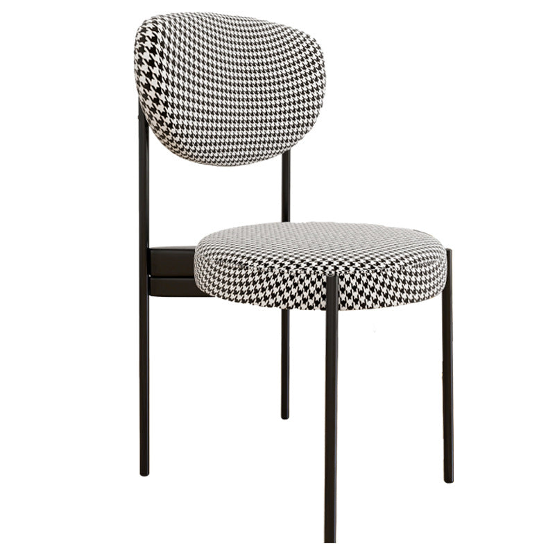 Chaise d'appoint en métal de Style Glam, finition mate, chaise de salle à manger à dossier ouvert pour usage domestique