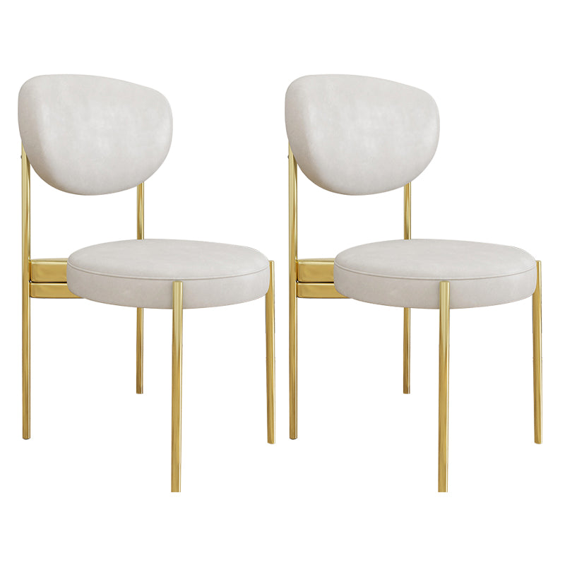 Chaise d'appoint en métal de Style Glam, finition mate, chaise de salle à manger à dossier ouvert pour usage domestique