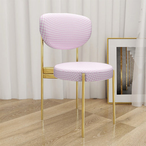 Chaise d'appoint en métal de Style Glam, finition mate, chaise de salle à manger à dossier ouvert pour usage domestique