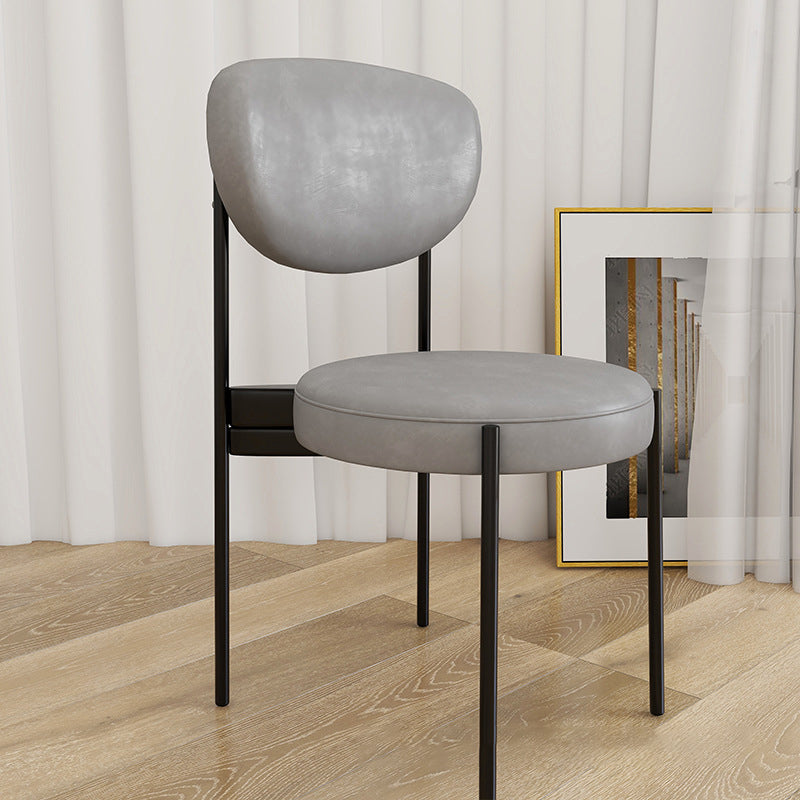 Chaise d'appoint en métal de Style Glam, finition mate, chaise de salle à manger à dossier ouvert pour usage domestique
