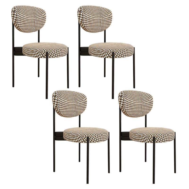 Chaise d'appoint en métal de Style Glam, finition mate, chaise de salle à manger à dossier ouvert pour usage domestique