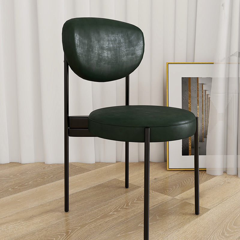 Chaise d'appoint en métal de Style Glam, finition mate, chaise de salle à manger à dossier ouvert pour usage domestique