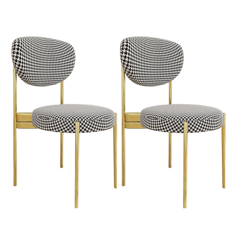 Chaise d'appoint en métal de Style Glam, finition mate, chaise de salle à manger à dossier ouvert pour usage domestique