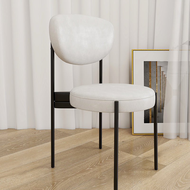 Chaise d'appoint en métal de Style Glam, finition mate, chaise de salle à manger à dossier ouvert pour usage domestique