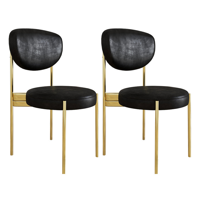 Chaise d'appoint en métal de Style Glam, finition mate, chaise de salle à manger à dossier ouvert pour usage domestique