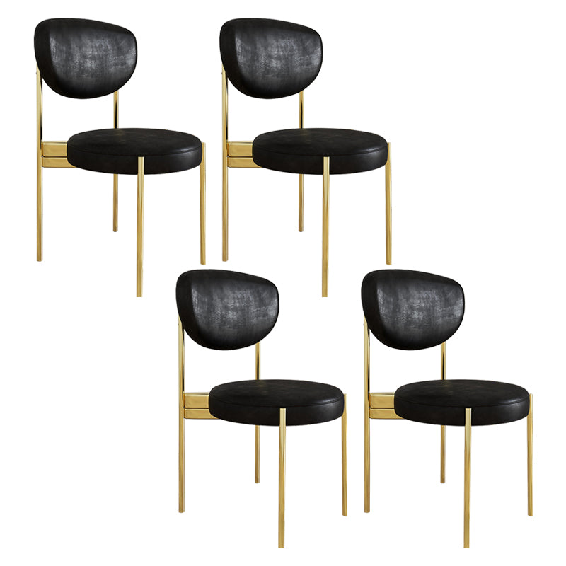 Chaise d'appoint en métal de Style Glam, finition mate, chaise de salle à manger à dossier ouvert pour usage domestique