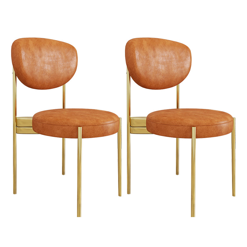 Chaise d'appoint en métal de Style Glam, finition mate, chaise de salle à manger à dossier ouvert pour usage domestique
