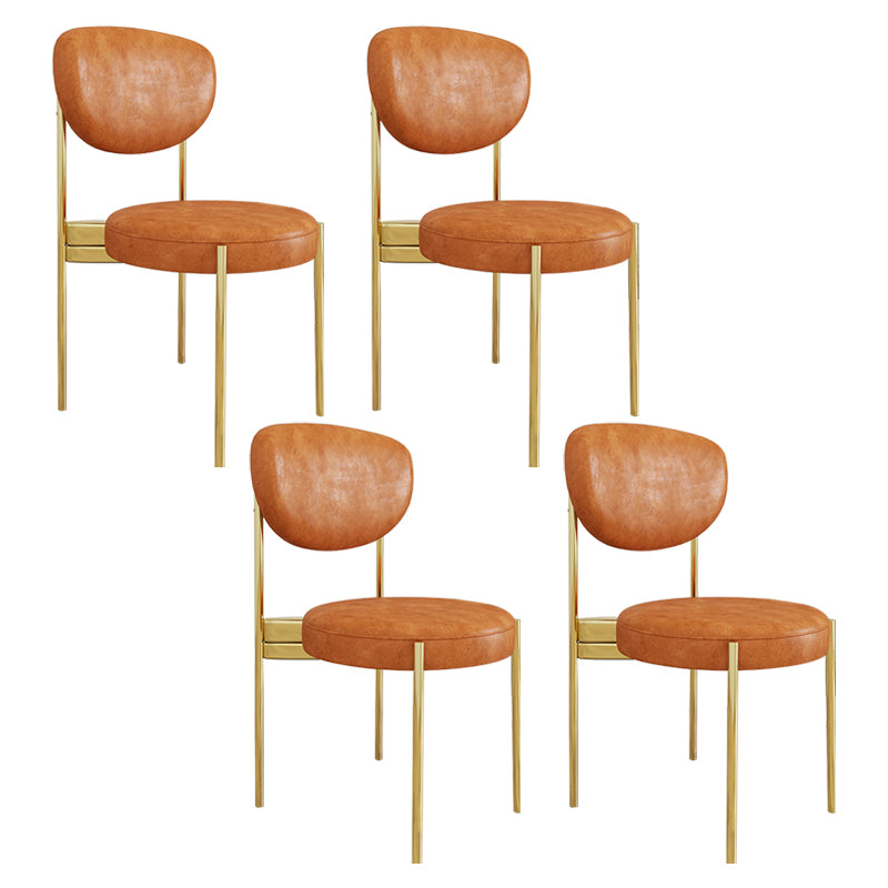 Chaise d'appoint en métal de Style Glam, finition mate, chaise de salle à manger à dossier ouvert pour usage domestique