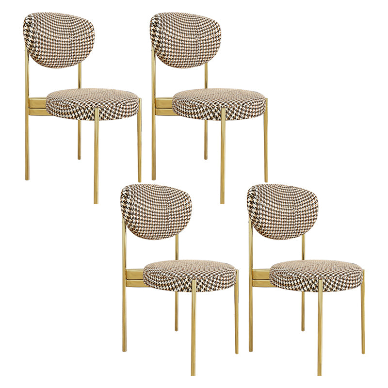 Chaise d'appoint en métal de Style Glam, finition mate, chaise de salle à manger à dossier ouvert pour usage domestique