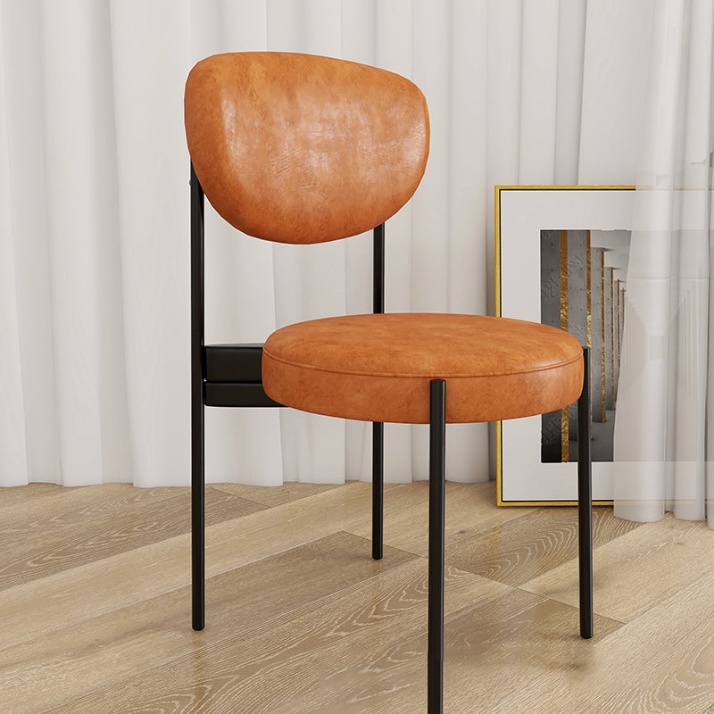 Chaise d'appoint en métal de Style Glam, finition mate, chaise de salle à manger à dossier ouvert pour usage domestique