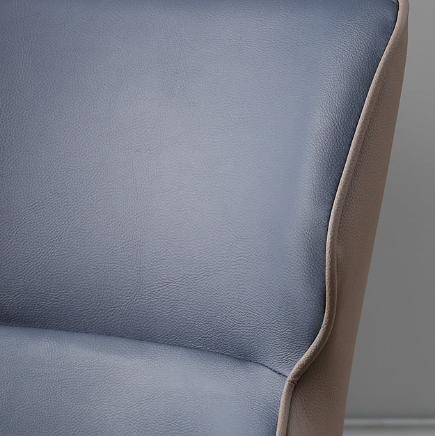 Scandinavian Style Faux Leather Dining Chair Solid Back Chair with 4 Black Finish Legs