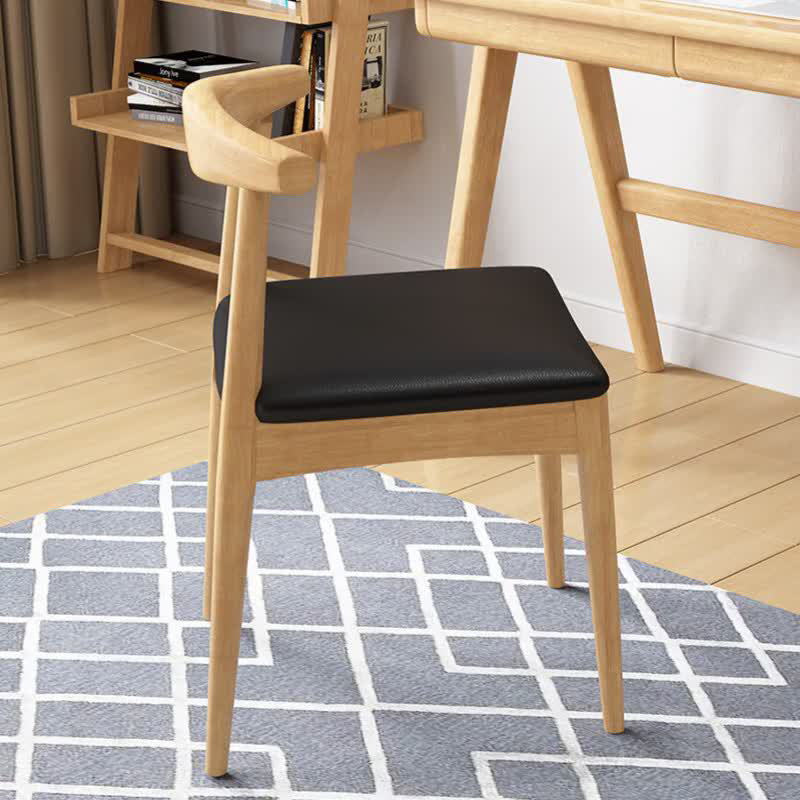 Ensemble de chaises en bois d'hévéa de style contemporain, chaises de cuisine et de salle à manger à dossier ouvert