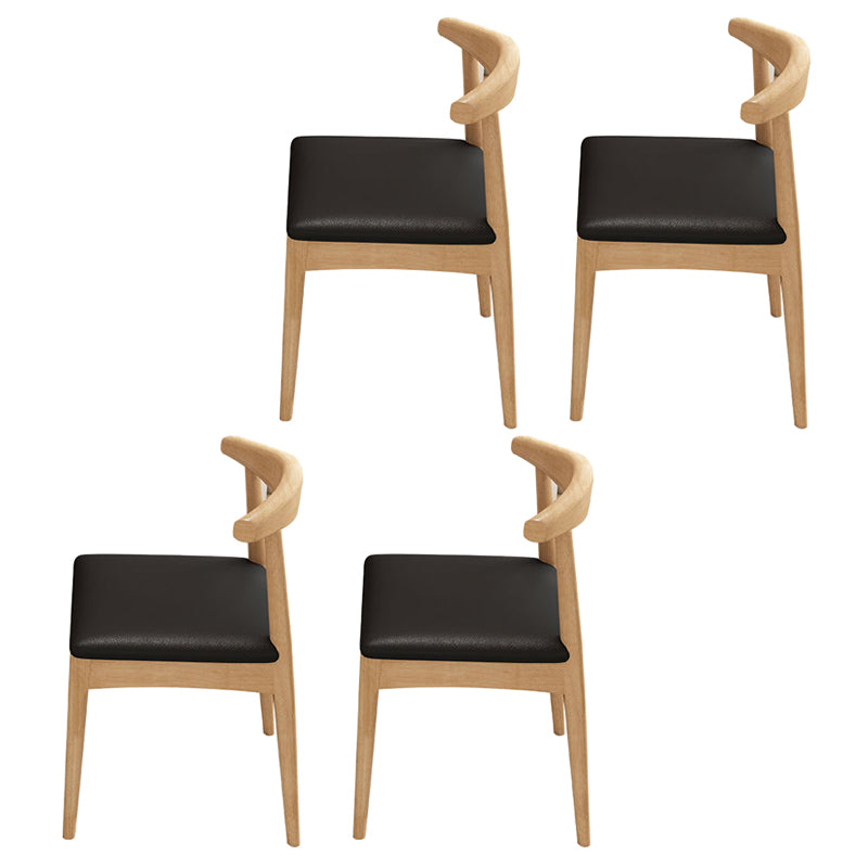 Ensemble de chaises en bois d'hévéa de style contemporain, chaises de cuisine et de salle à manger à dossier ouvert