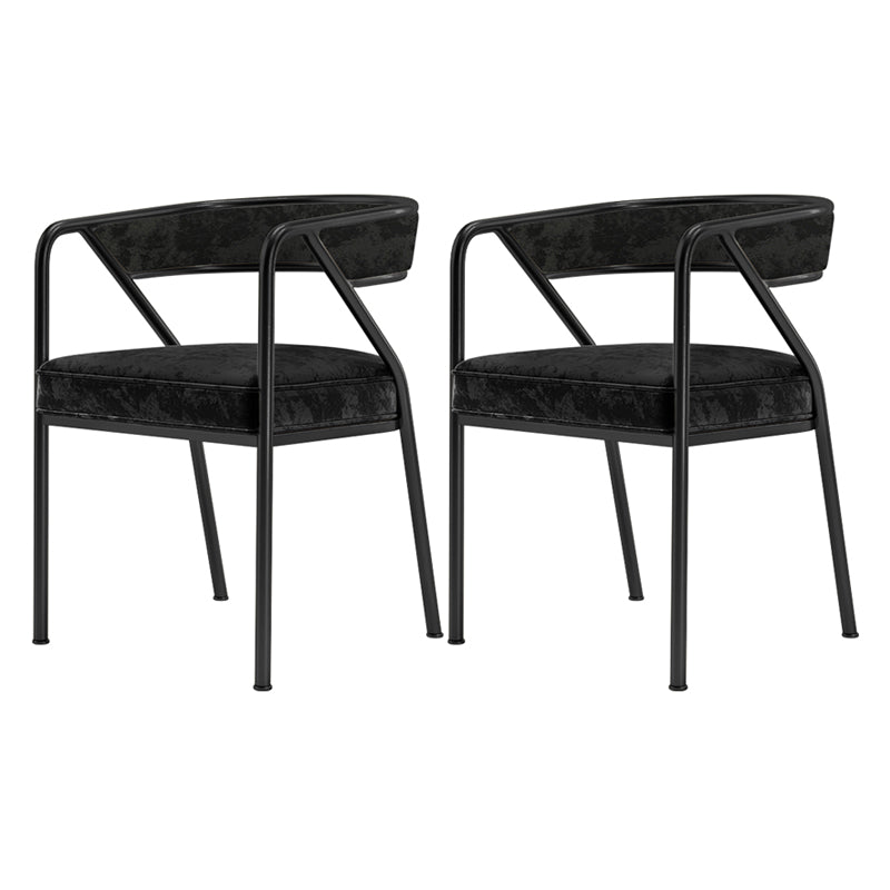Modern Velvet Dining Chair 30''H Open Back Dining Side Chair with Metal Base for Restaurant