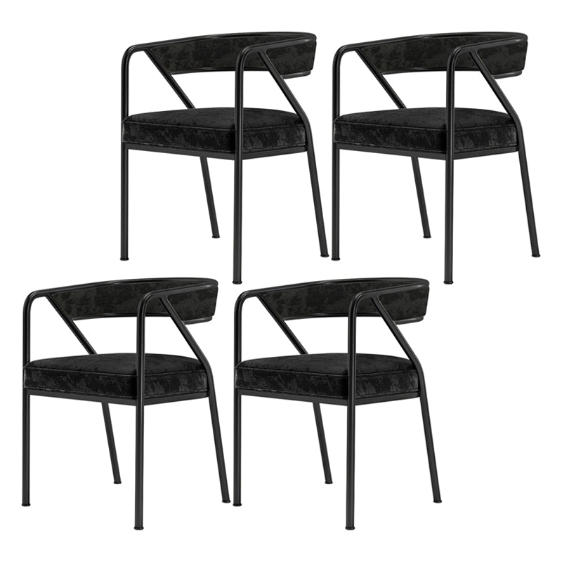 Modern Velvet Dining Chair 30''H Open Back Dining Side Chair with Metal Base for Restaurant