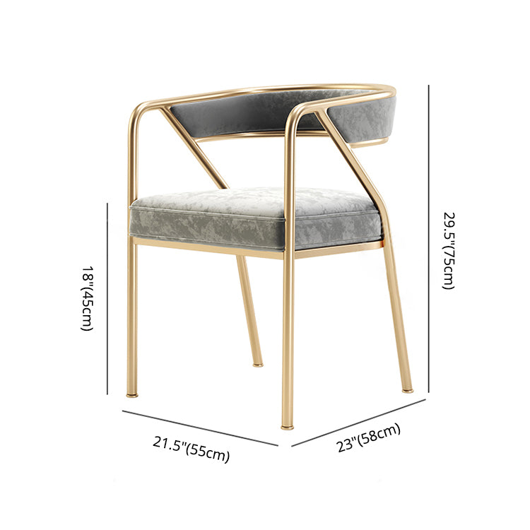 Modern Velvet Dining Chair 30''H Open Back Dining Side Chair with Metal Base for Restaurant