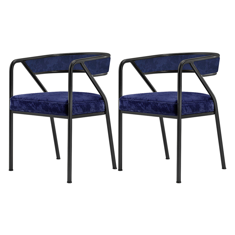 Modern Velvet Dining Chair 30''H Open Back Dining Side Chair with Metal Base for Restaurant