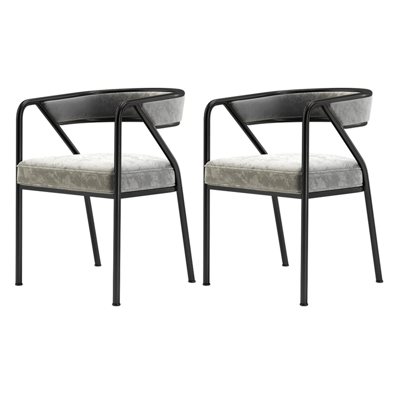 Modern Velvet Dining Chair 30''H Open Back Dining Side Chair with Metal Base for Restaurant