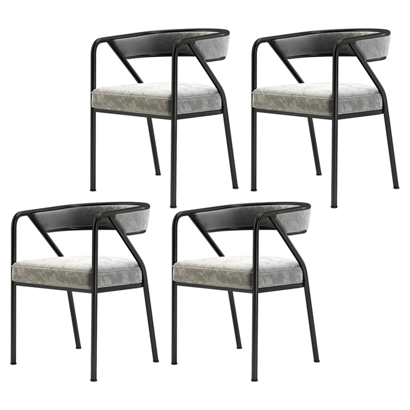 Modern Velvet Dining Chair 30''H Open Back Dining Side Chair with Metal Base for Restaurant