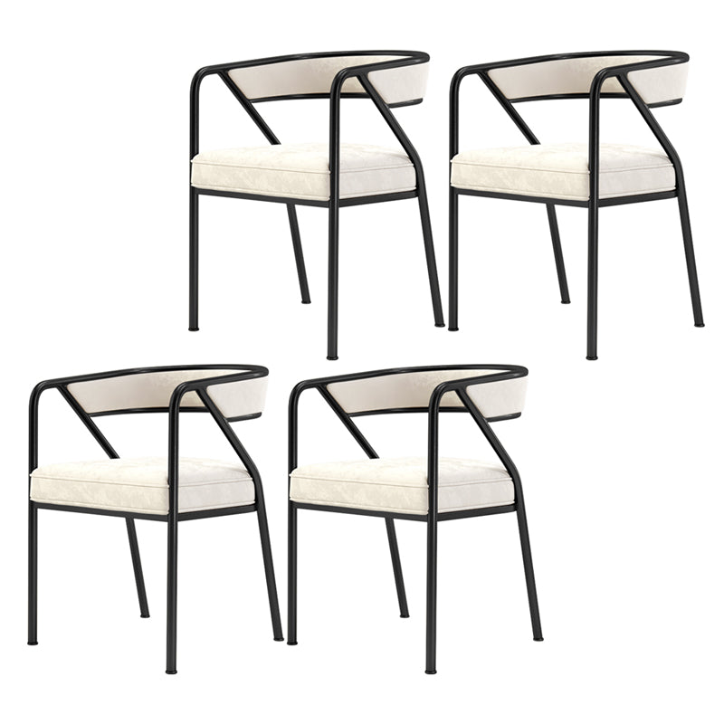 Modern Velvet Dining Chair 30''H Open Back Dining Side Chair with Metal Base for Restaurant