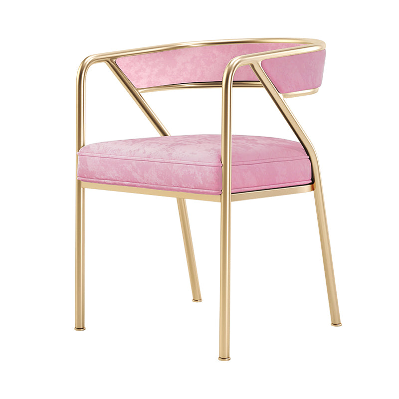 Modern Velvet Dining Chair 30''H Open Back Dining Side Chair with Metal Base for Restaurant