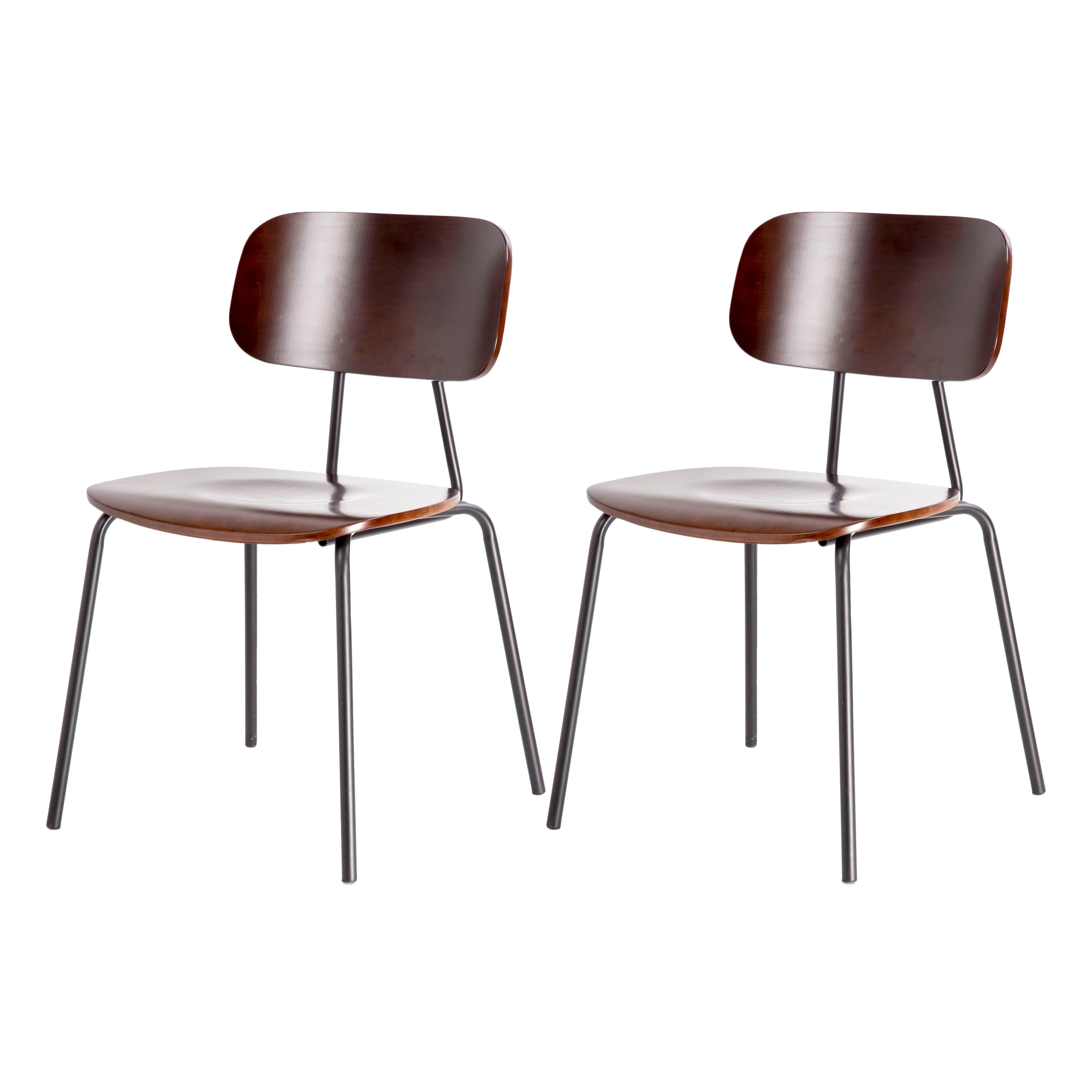 Metal Industrial Style Dining Side Chair Indoor Open Back Dining Side Chair