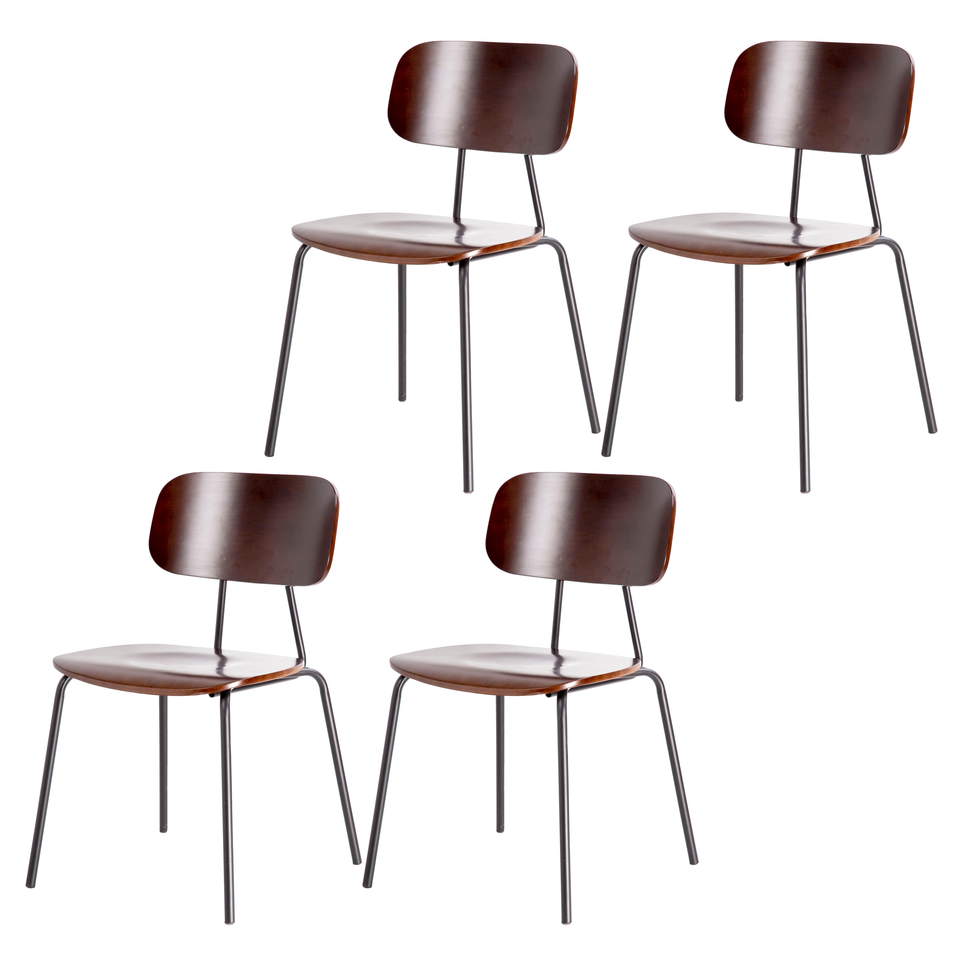 Metal Industrial Style Dining Side Chair Indoor Open Back Dining Side Chair