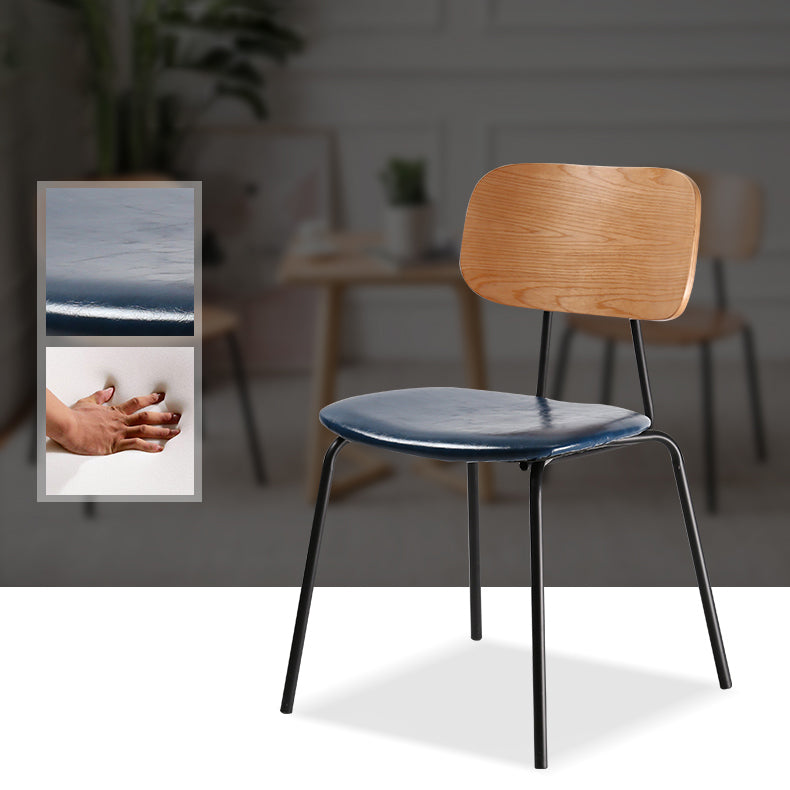 Metal Industrial Style Dining Side Chair Indoor Open Back Dining Side Chair