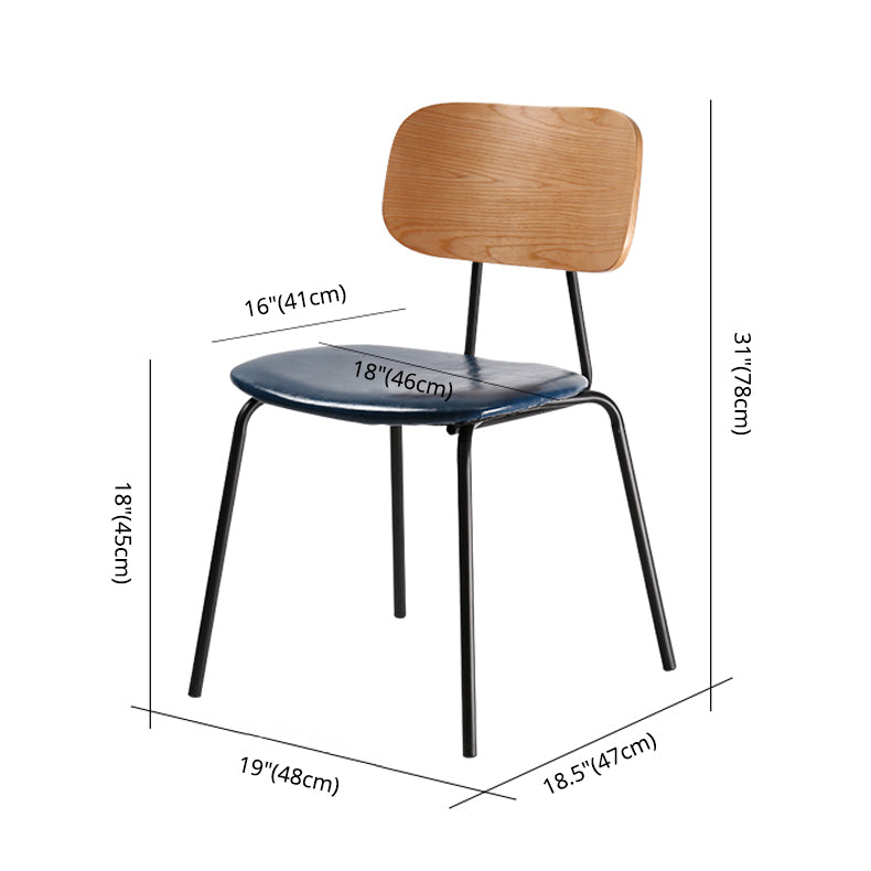 Metal Industrial Style Dining Side Chair Indoor Open Back Dining Side Chair