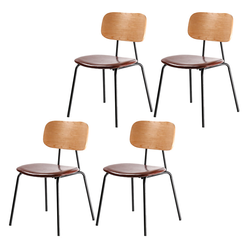 Metal Industrial Style Dining Side Chair Indoor Open Back Dining Side Chair