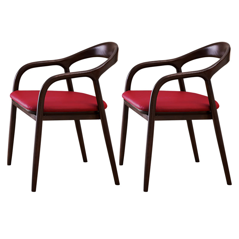 Silla de comedor minimalista con respaldo de apertura de cocina de madera maciza