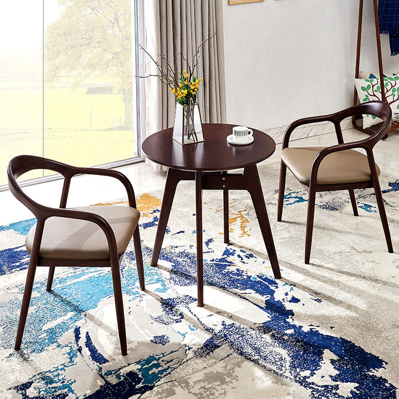 Silla de comedor minimalista con respaldo de apertura de cocina de madera maciza
