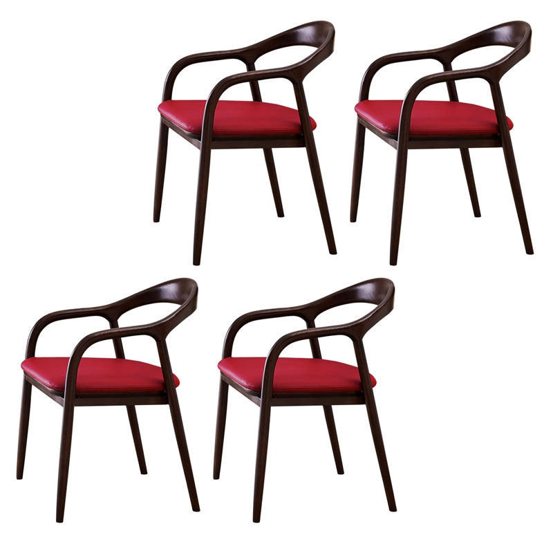 Silla de comedor minimalista con respaldo de apertura de cocina de madera maciza