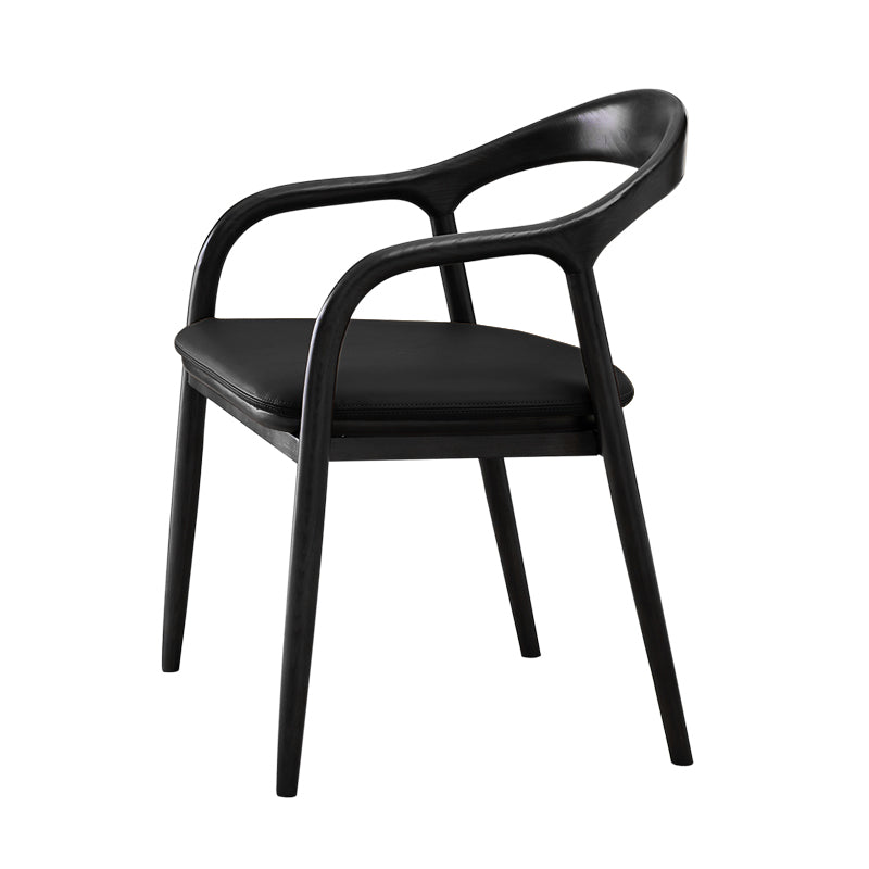 Silla de comedor minimalista con respaldo de apertura de cocina de madera maciza