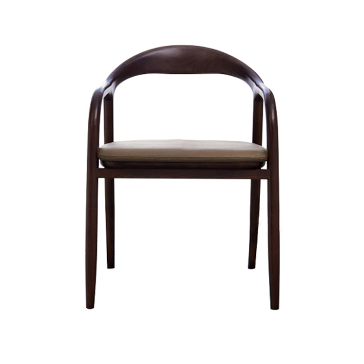Silla de comedor minimalista con respaldo de apertura de cocina de madera maciza