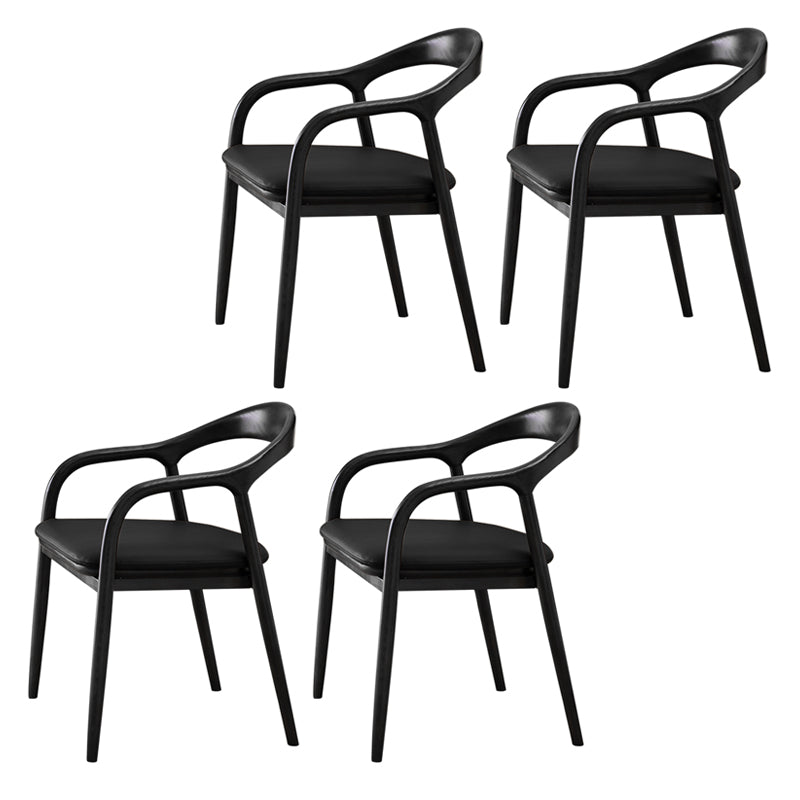 Silla de comedor minimalista con respaldo de apertura de cocina de madera maciza