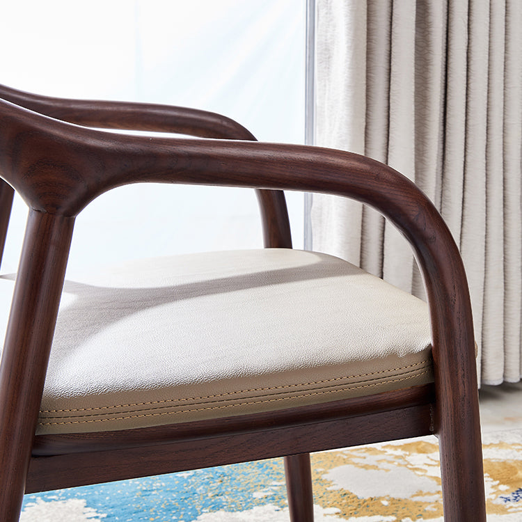 Silla de comedor minimalista con respaldo de apertura de cocina de madera maciza
