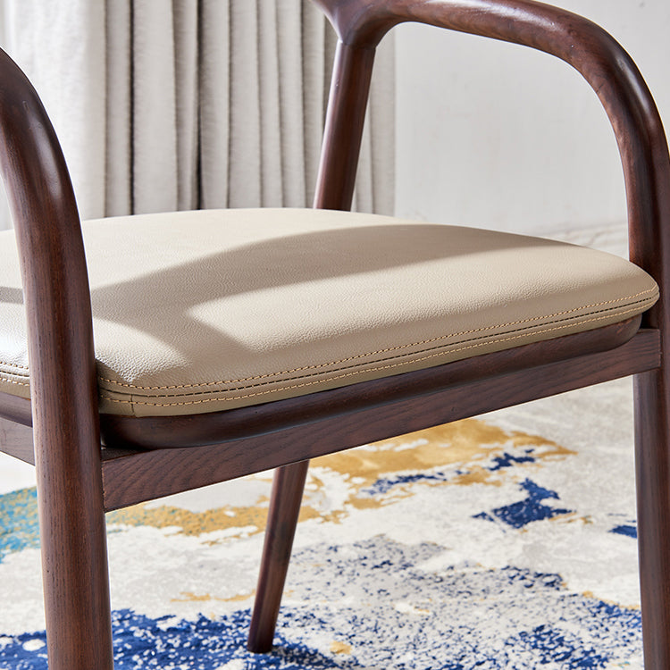 Silla de comedor minimalista con respaldo de apertura de cocina de madera maciza