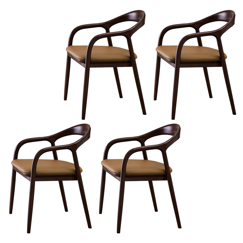 Silla de comedor minimalista con respaldo de apertura de cocina de madera maciza