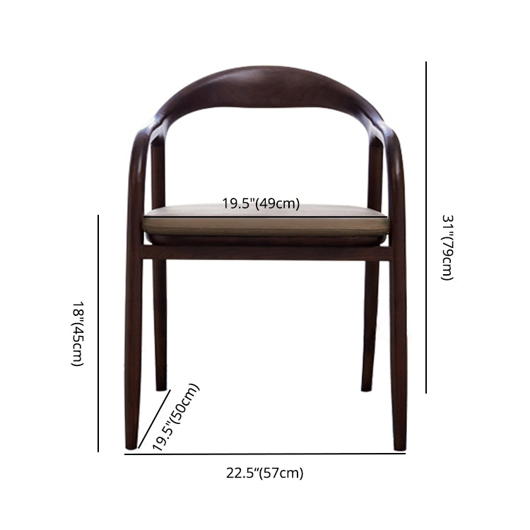 Silla de comedor minimalista con respaldo de apertura de cocina de madera maciza