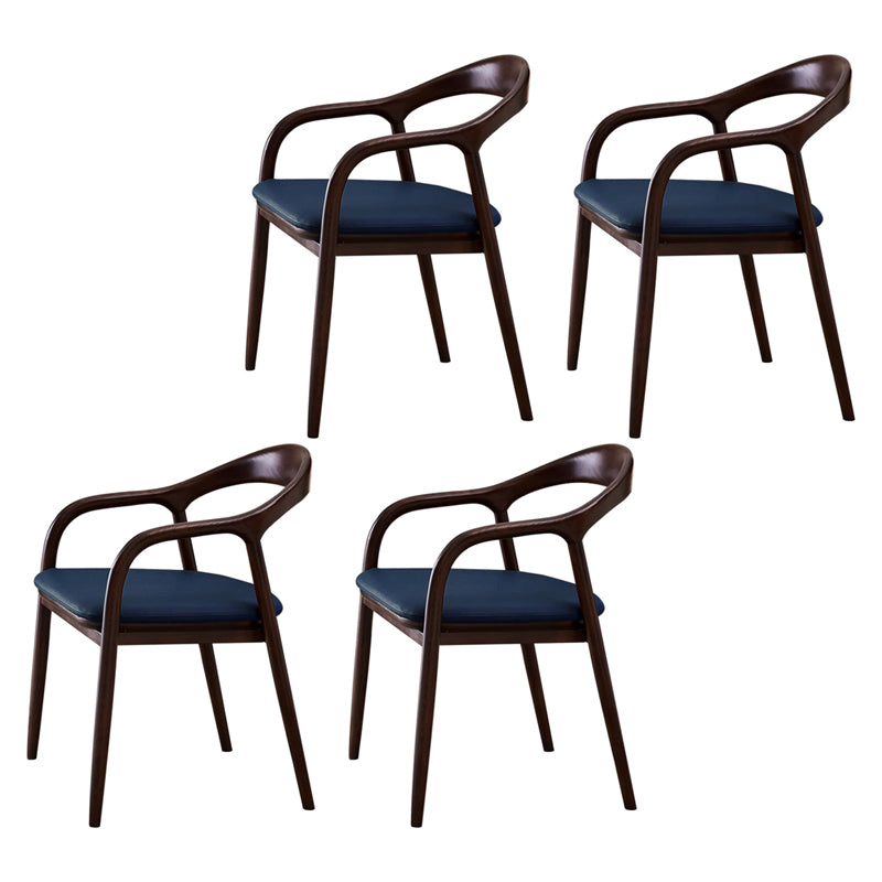 Silla de comedor minimalista con respaldo de apertura de cocina de madera maciza