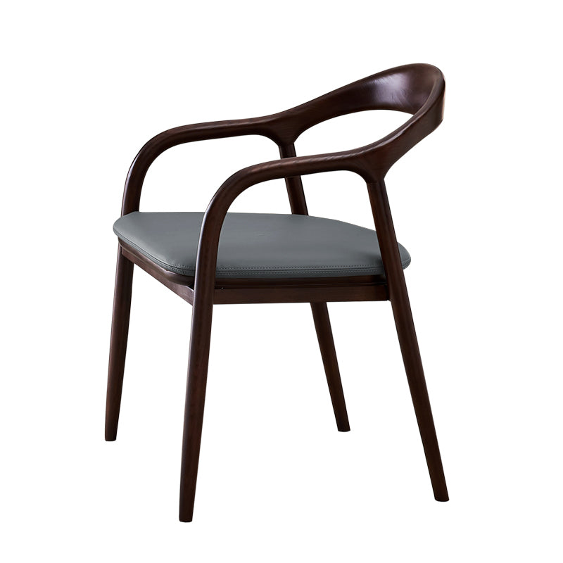 Silla de comedor minimalista con respaldo de apertura de cocina de madera maciza