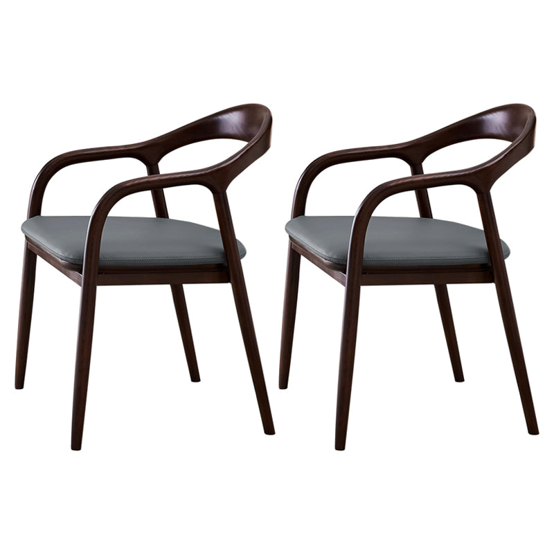 Silla de comedor minimalista con respaldo de apertura de cocina de madera maciza
