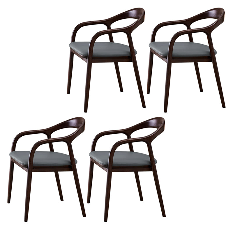 Silla de comedor minimalista con respaldo de apertura de cocina de madera maciza