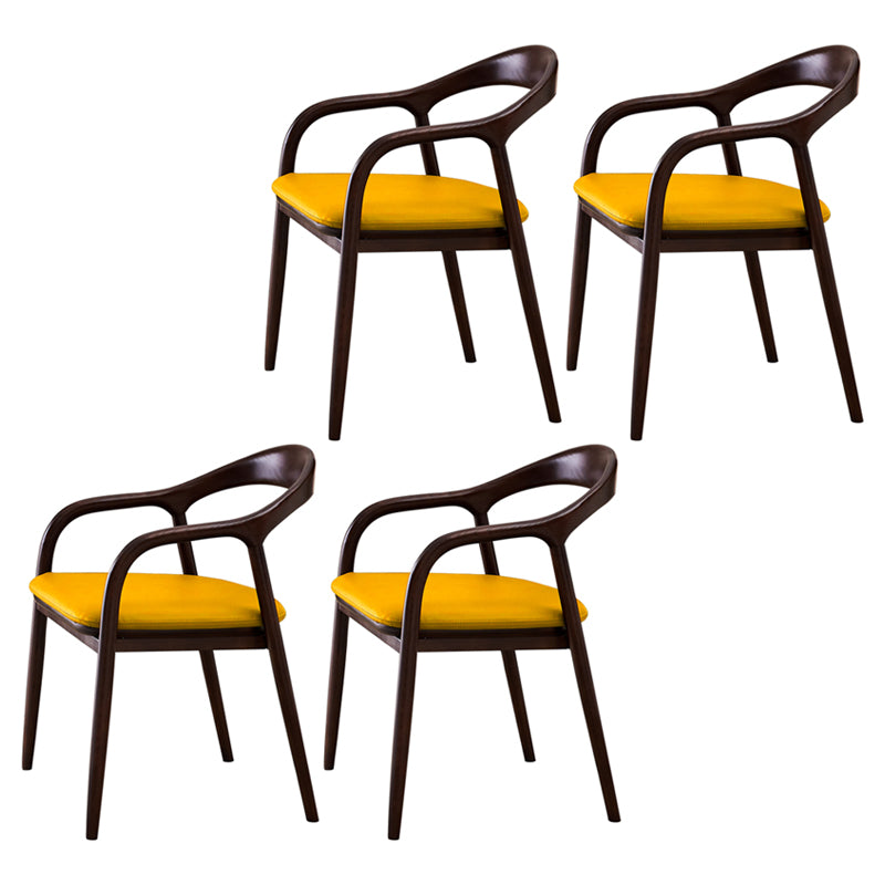 Silla de comedor minimalista con respaldo de apertura de cocina de madera maciza
