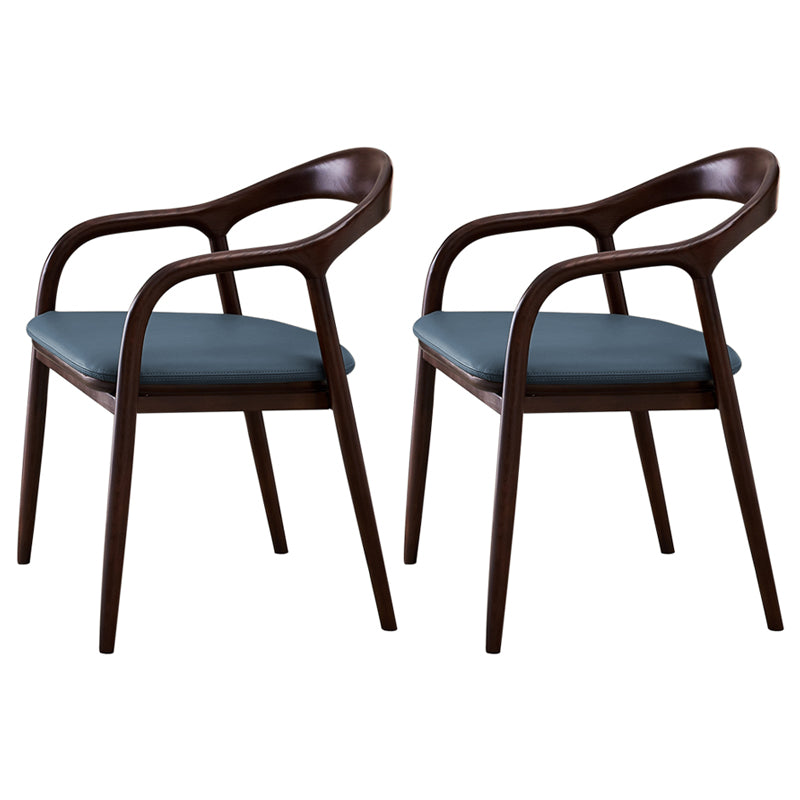 Silla de comedor minimalista con respaldo de apertura de cocina de madera maciza