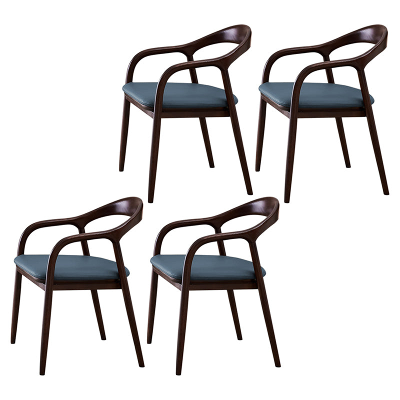 Silla de comedor minimalista con respaldo de apertura de cocina de madera maciza