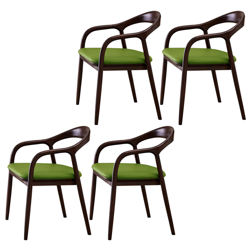 Silla de comedor minimalista con respaldo de apertura de cocina de madera maciza