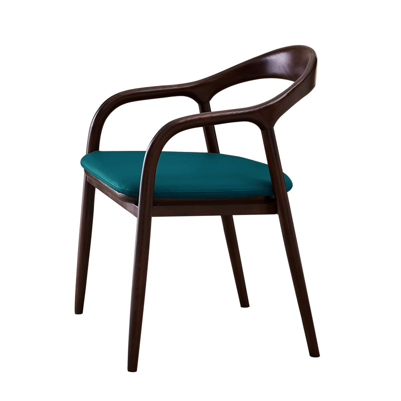 Silla de comedor minimalista con respaldo de apertura de cocina de madera maciza